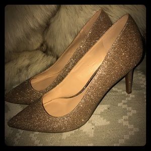Sparkly gold high heels